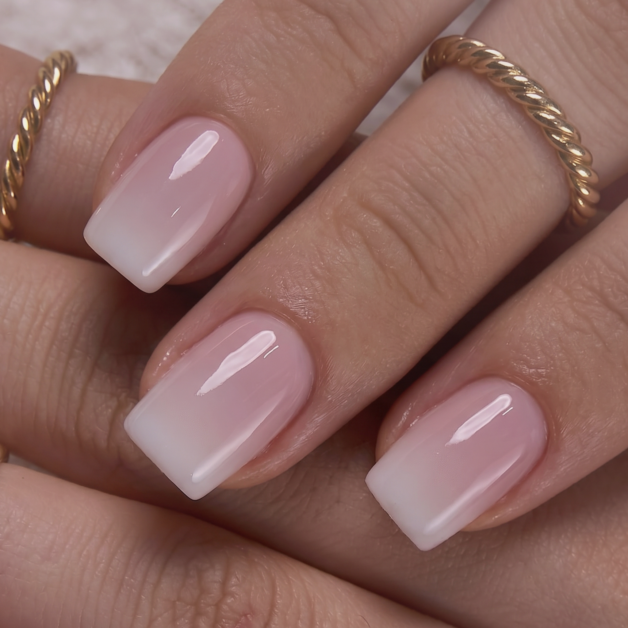Milk Blush S Squoval squoval press-on nails