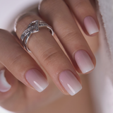 Milk Blush S Squoval squoval press-on nails
