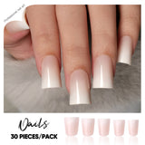 Milky Dream Fade M Duckbill nail detail