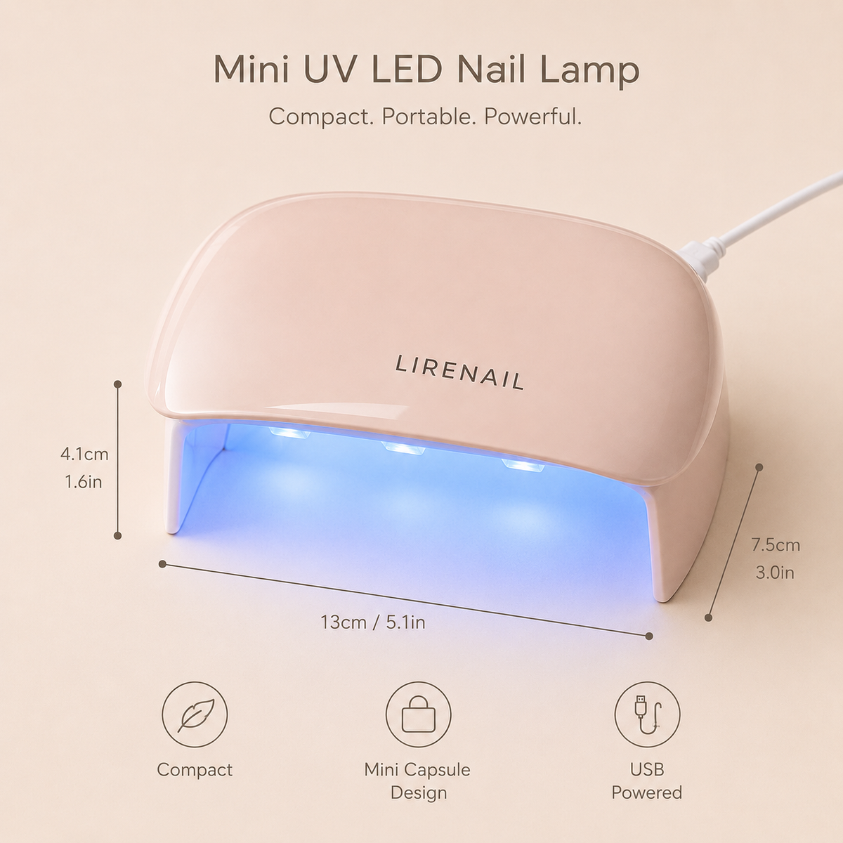 Mini Capsule UV LED nail lamp product view