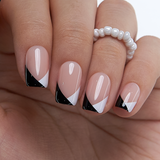 Minimal Contrast medium squoval nail detail