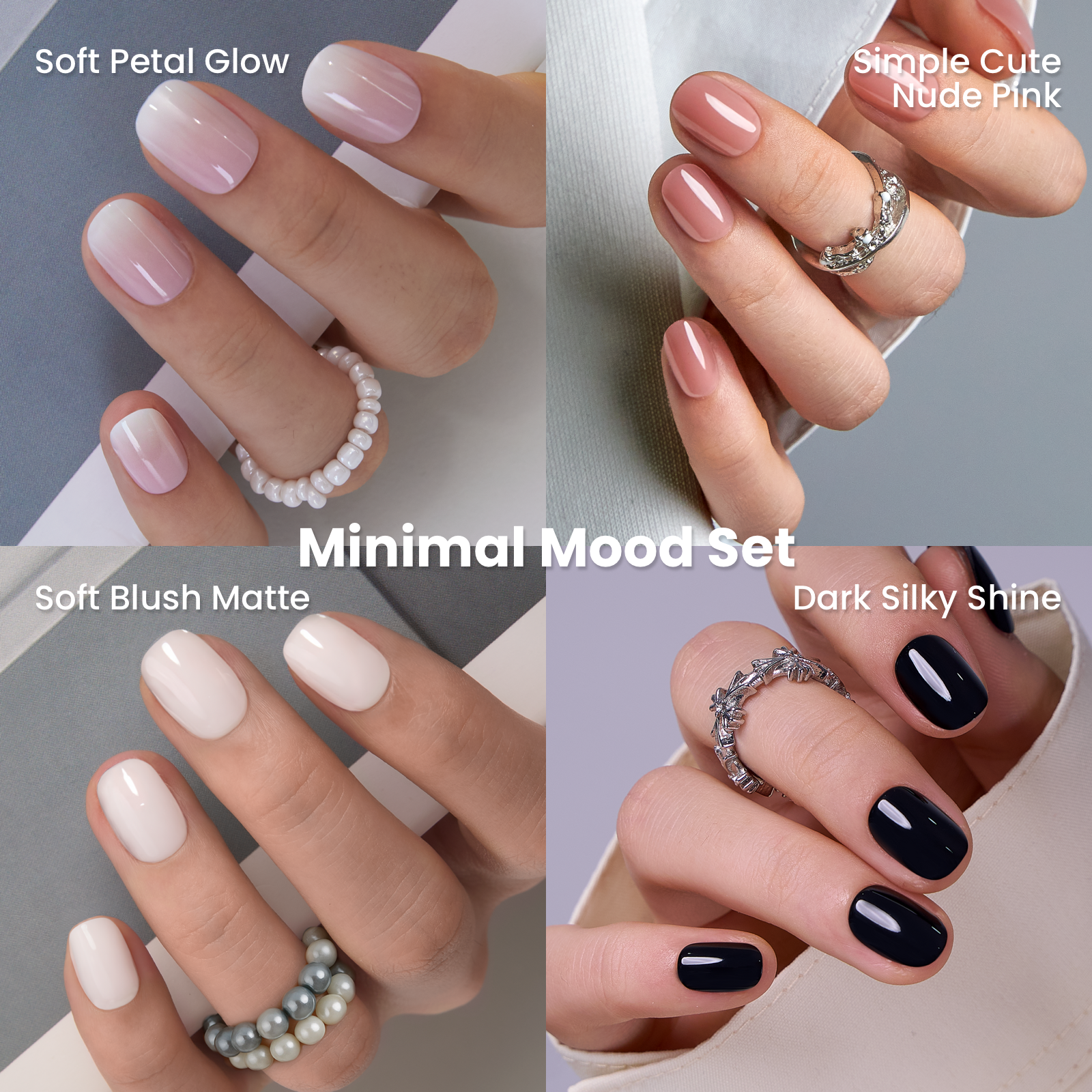 Minimal Mood Set-Extra Short Oval extra short oval press-on nails