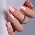Misty Rose short squoval press-on nails