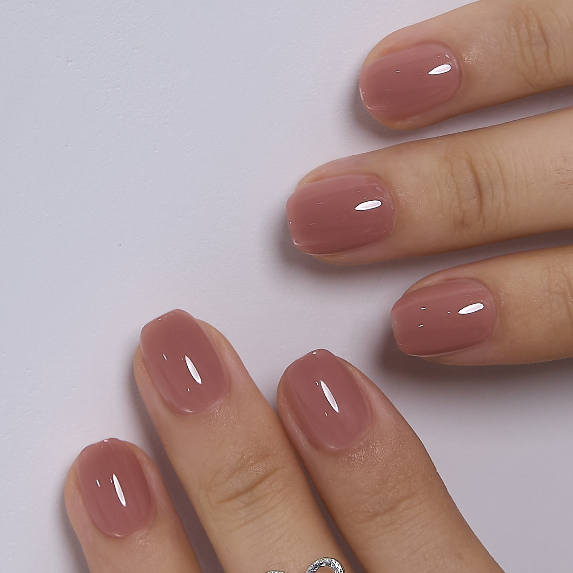 Mocha Blush RS Squoval squoval press-on nails