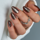 Mocha Cat Glow | Lirenail Press-On Nails