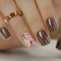 Mocha Luxe short squoval Ver 2 press-on nails