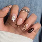 Mocha Silk Dream medium square nail detail