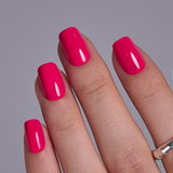 Monochrome Pink short squoval nail detail