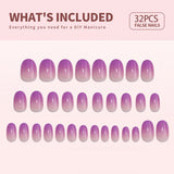 Moonlit Lilac short oval press-on nail set with accessories