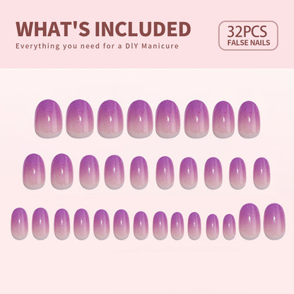 Moonlit Lilac short oval press-on nail set with accessories