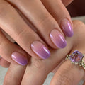 Moonlit Lilac short oval press-on nails