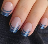 Mysterious Purple short squoval nail detail