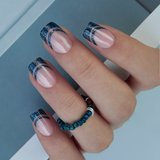 Mysterious Purple short squoval press-on nails from the side