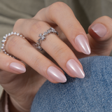 Moon Veil S Almond almond press-on nails