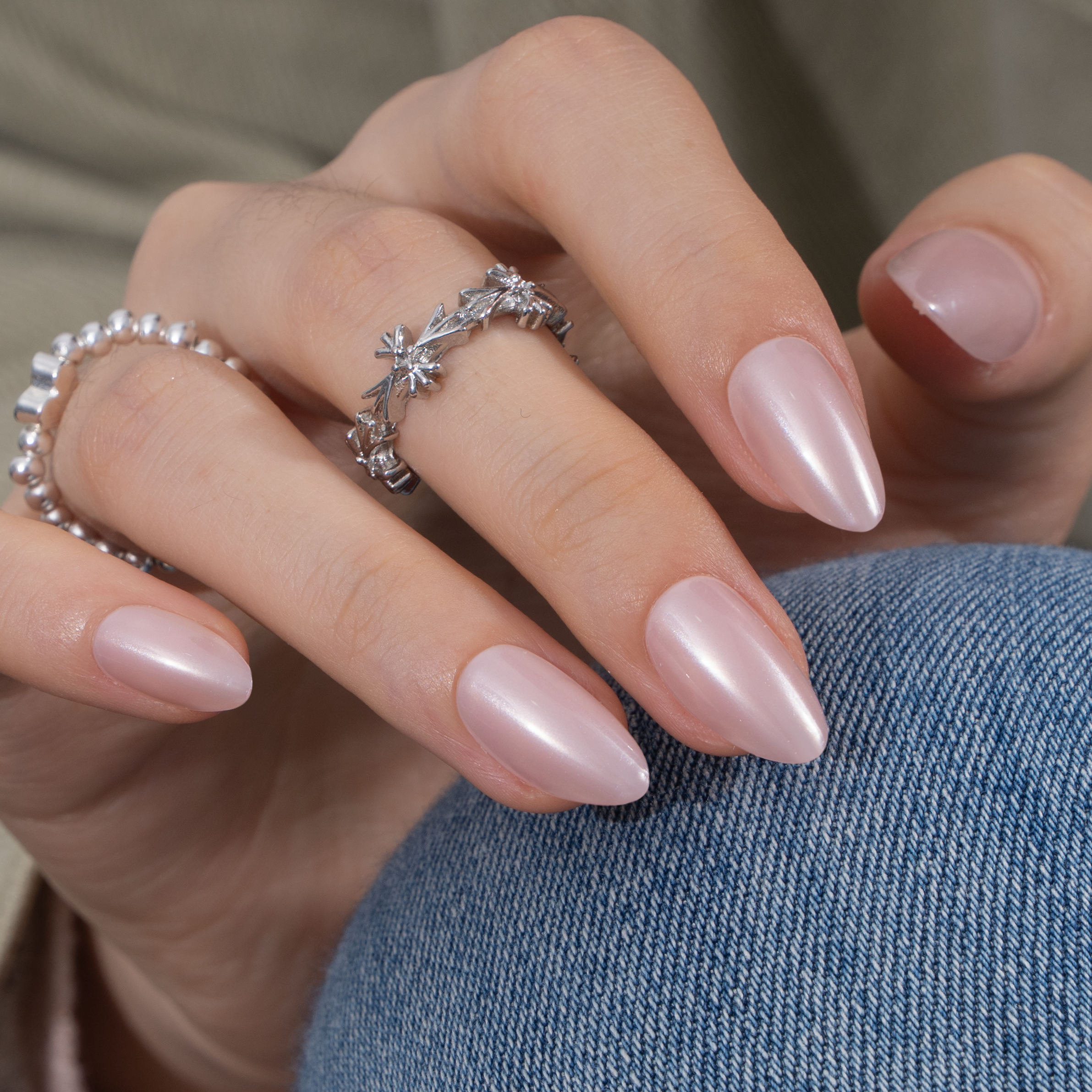 Moon Veil S Almond almond press-on nails