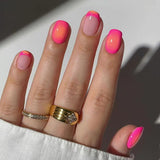 Neon Sunset short squoval press-on nails product view