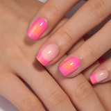 Neon Sunset short squoval press-on nail size guide