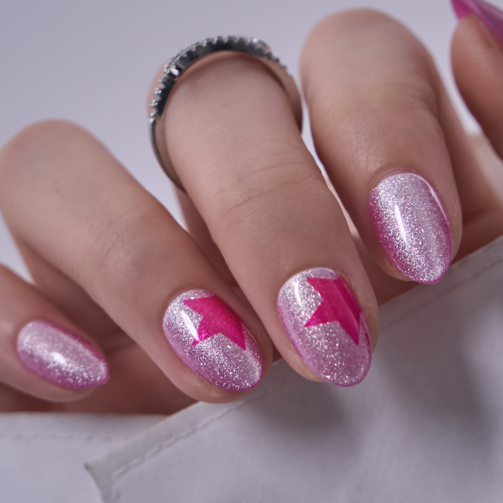 Neon Twinkle RS Almond almond press-on nails