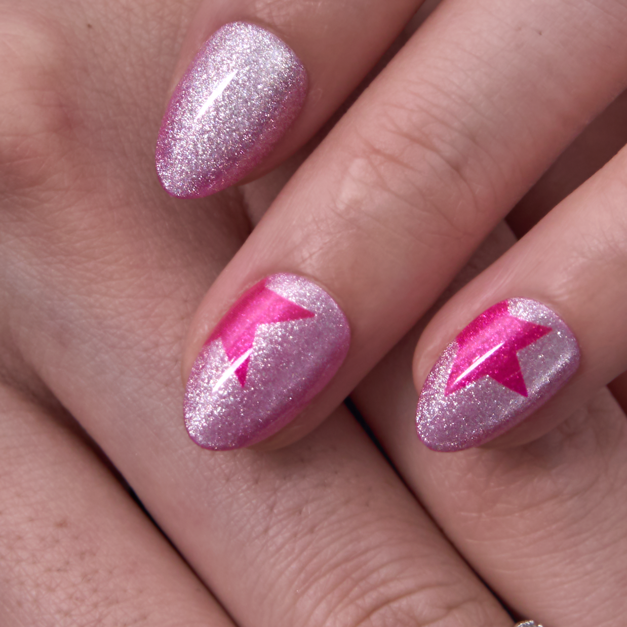 Neon Twinkle RS Almond almond press-on nails
