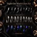 Black Oval Short press-on nails by Lirenail - wear effect