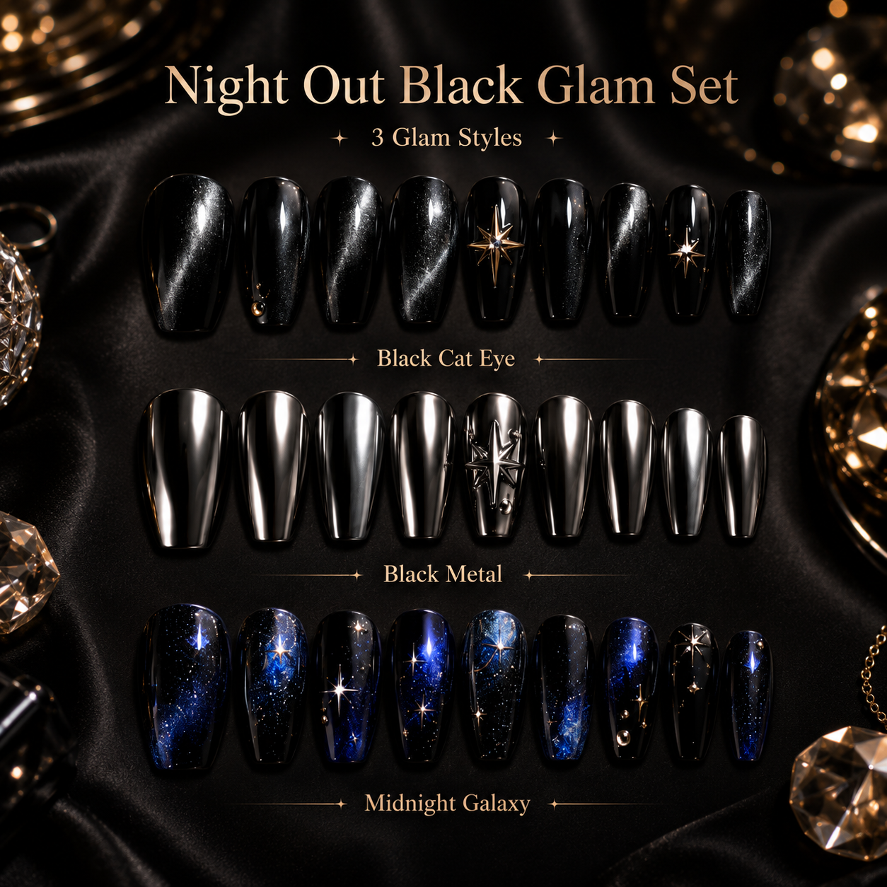Night Out Black Glam Set