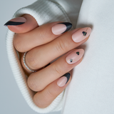 Noir Cupid short almond nail detail