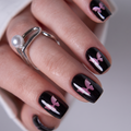 Noir Flutter - S Squoval short squoval press-on nails