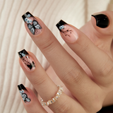 Noir Papillon M Coffin nail detail