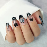 Noir Papillon M Coffin press-on nails product view