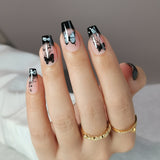 Noir Papillon M Coffin press-on nails product view