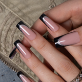 Designer s Pick | Noir Shine L Square square press-on nails