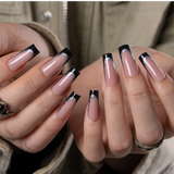 Designer s Pick | Noir Shine L Square square press-on nails