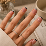 Noir Trim S Squoval squoval press-on nails