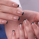 Noir Trim S Squoval squoval press-on nails