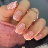 Nude Clarity S Squoval squoval press-on nails