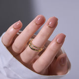 Nude Halo S Squoval short squoval press-on nails