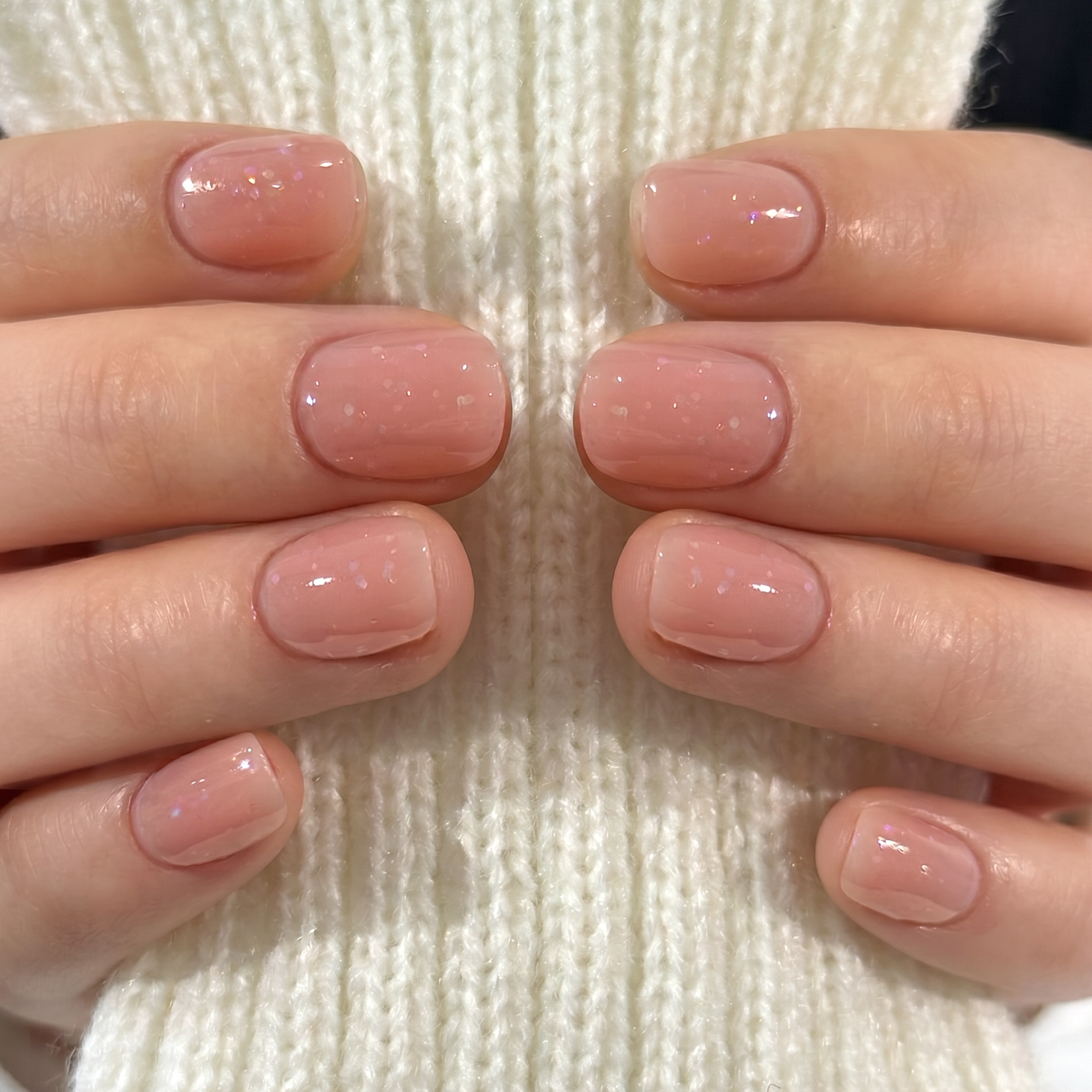 Nude Luster RS Squoval squoval press-on nails