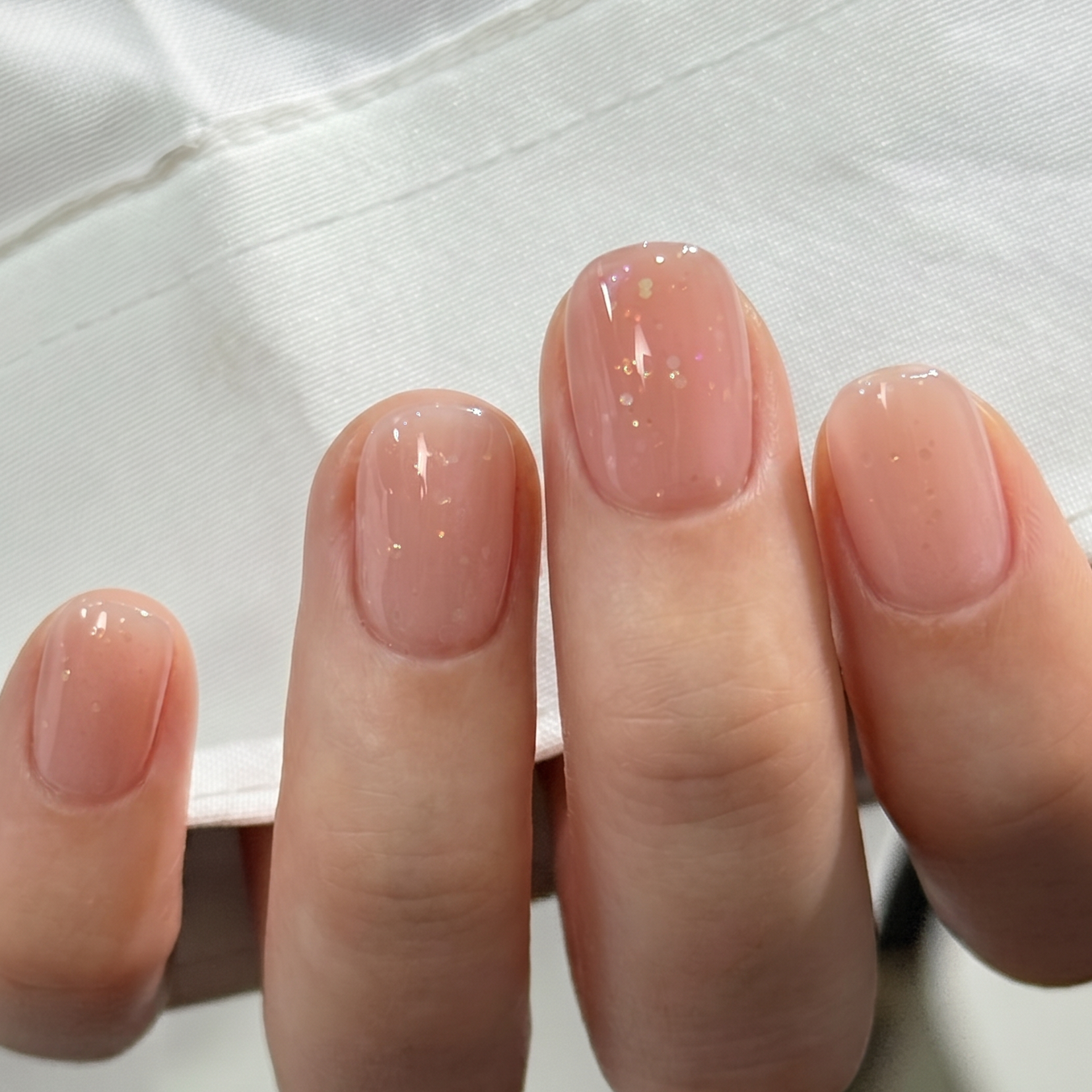 Nude Luster RS Squoval squoval press-on nails