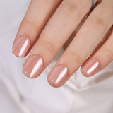 Nude Luxe Glow short squoval nail detail