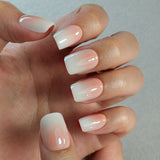 Nude Pink short squoval Ver 2 nail detail