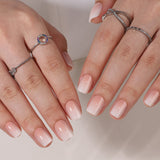 Nude Pink short squoval Ver 2 press-on nail set with accessories