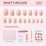 Nude Pink short squoval Ver 2 press-on nail size guide