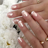 Nude Rhapsody short squoval nail detail
