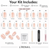 Nude Rhapsody short squoval press-on nail size guide