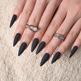 Obsidian Silk L Stiletto long stiletto press-on nails