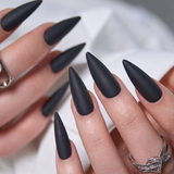 Obsidian Silk L Stiletto long stiletto press-on nails