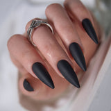 Obsidian Silk L Stiletto long stiletto press-on nails