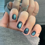 Ocean Beam Glow short squoval press-on nail set with accessories