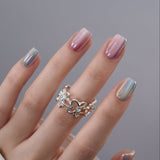 Opal Glow S Squoval short squoval press-on nails