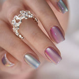 Opal Glow S Squoval short squoval press-on nails